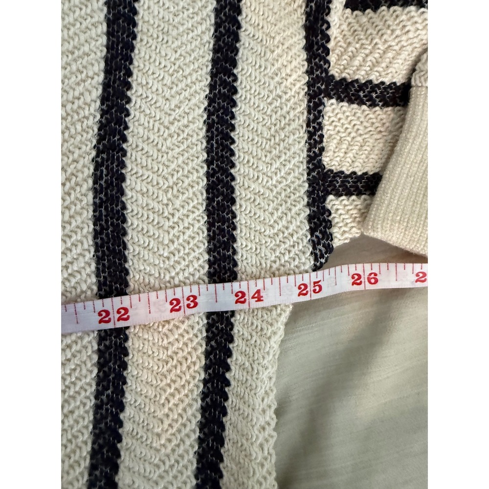 Faherty Dockside V-Neck Sweatshirt - Moon‎ Shadow Stripe NWT - Picture 7 of 7